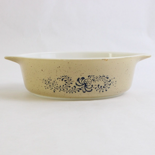Vintage Pyrex 1 Pint Round Casserole Dish Homestead Pattern 471B