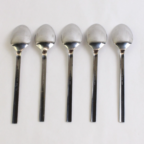 Lot Of 5 Unbranded Stainless Steel Japan Flatware Woven/Basketweave Teaspoons