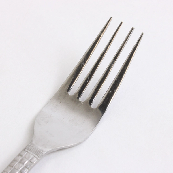 Lot Of 4 Unbranded Stainless Steel Japan Flatware Woven/Basketweave Forks