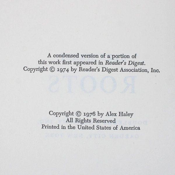 Roots by Alex Haley First Edition 1976 HC Book