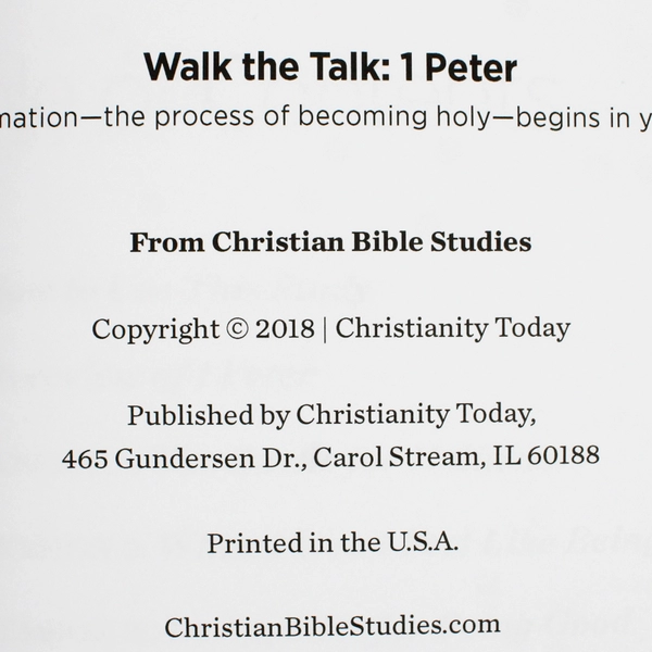 Walk the Talk 1 Peter by Steve May & Johannah Reardon 7 Session Study 2018 PB