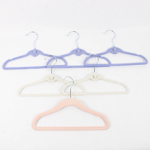 Lot of 6 Children's Felt Clothes Hangers Pink Purple White