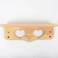 Unbranded Wall-Mounted Wooden Coat Rack Shelf Heart Cutouts
