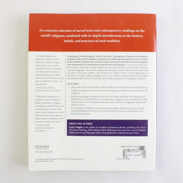 Anthology of World Religions by Lewis Vaughn 2017 Paperback