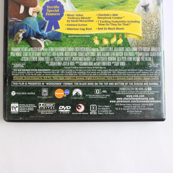 Charlottes Web (DVD, 2006, Paramount, Widescreen) Director Gary Winck