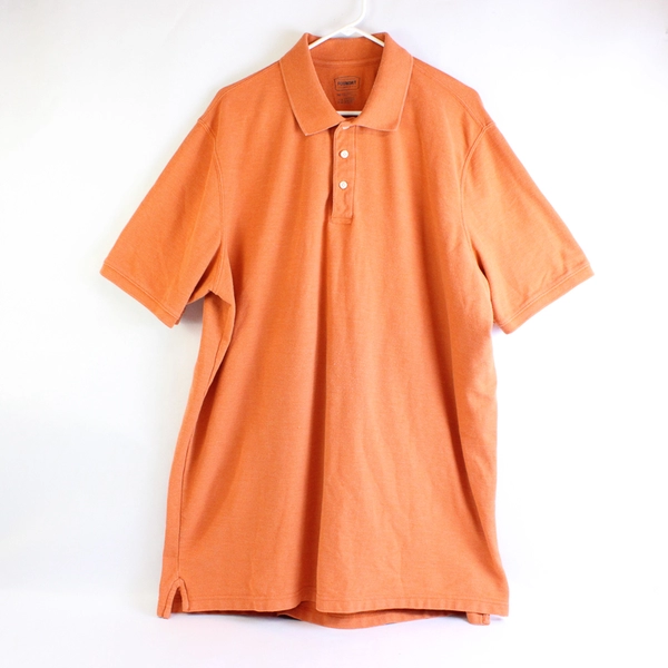 The Foundry Solid Orange Cotton Blend Polo Shirt Men's Size 2XLT