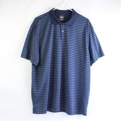 Van Heusen Traveler Navy Blue Striped Polo Men's Size 2XL