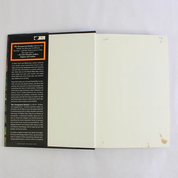 The Transparent Society by David Brin 1998 First Printing Hardcover