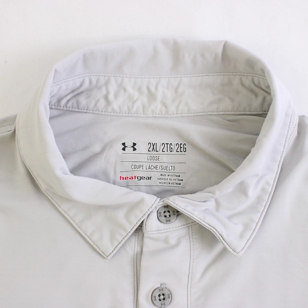 Under Armour HeatGear Off-White Activewear Polo Men's Size 2XL