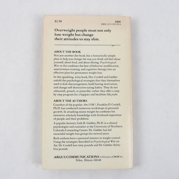 Psychological War on Fat Franklin D. Cordell and Gale R. Giebler, SC 1977