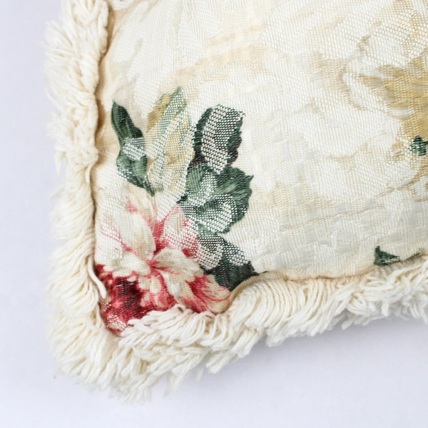 Reed Floral On White/Off White Throw Pillow Square 16" x 16"