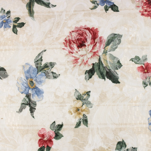 Reed Floral On White/Off White Throw Pillow Square 16" x 16"