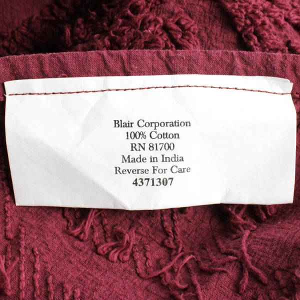 Blair Corporation Eggplant Purple Bedspread 100% Cotton 95" x 108"