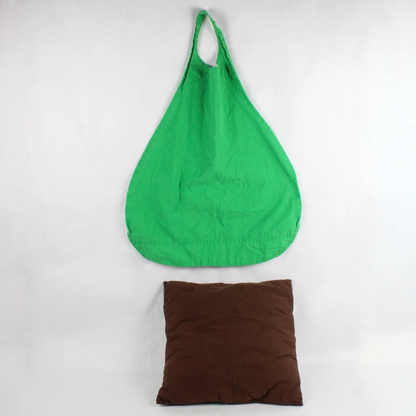 Lot Of 2 Handmade Girl Scout Throw Pillow 17" x 17" & Apron Green/Brown