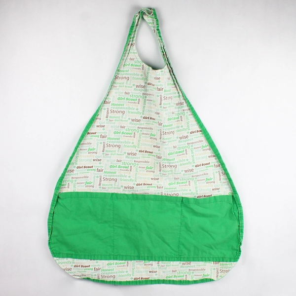 Lot Of 2 Handmade Girl Scout Throw Pillow 17" x 17" & Apron Green/Brown