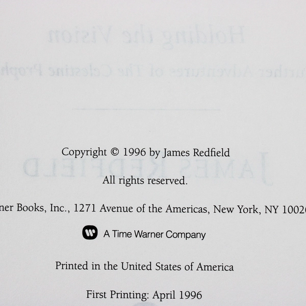 The Tenth Insight Holding the Vision James Redfield 1996 Hardcover Dust Jacket