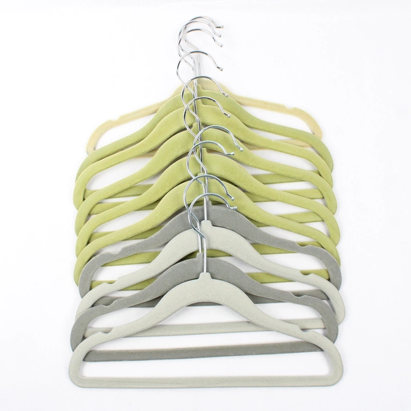 Mixed Lot of 10 Felt Children's Clothes Hangers Yellow & Gray