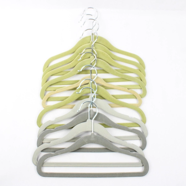 Mixed Lot of 10 Felt Children's Clothes Hangers Yellow & Gray