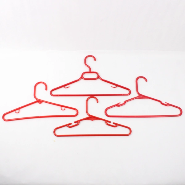 Lot of 10 Red Plastic Children's Clothes Hangers Shirts and Bottoms