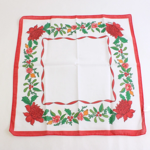 Set Of 12 Lintex Co Christmas Chrysanthemum Cloth Napkins 17"x17" Flawed