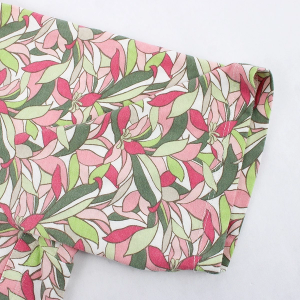 Appleseed's Petites Pink & Green Floral Pattern Cotton T-Shirt Women's Size PXL