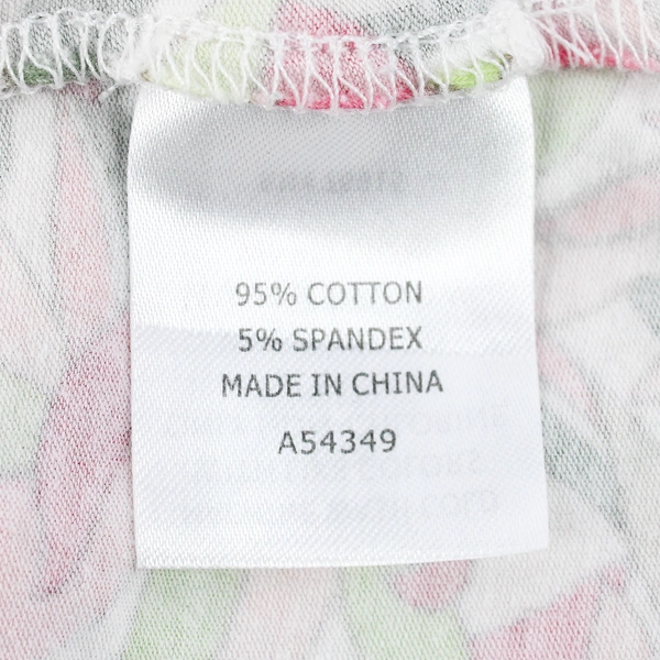 Appleseed's Petites Pink & Green Floral Pattern Cotton T-Shirt Women's Size PXL