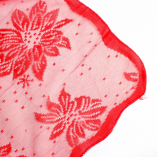 Sultan's Lines Heirloom Red Lace Holiday Tablecloth 60" x 90"