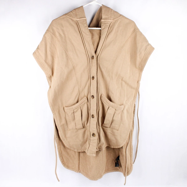 Pilcro Beige Sleeveless Open-Sides Hoodie Women's Size 2XS/XS