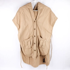 Pilcro Beige Sleeveless Open-Sides Hoodie Women's Size 2XS/XS