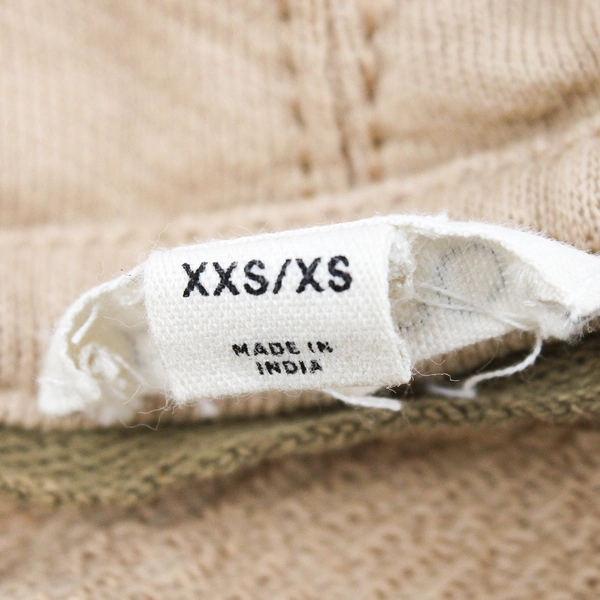 Pilcro Beige Sleeveless Open-Sides Hoodie Women's Size 2XS/XS