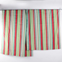 Set of 2 Multicolor Striped Tab-Top Cotton Curtains 39" x 56"