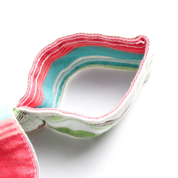 Set of 2 Multicolor Striped Tab-Top Cotton Curtains 39" x 56"