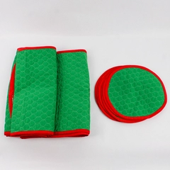 Lot Of 8 Matching Handmade Christmas 2 Table Runners & 6 Round Potholders