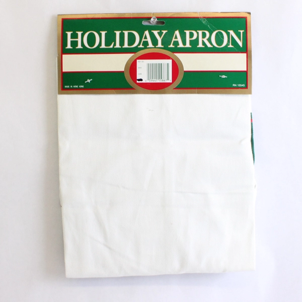 Holiday Butcher Apron 100% Cotton Duck Poinsettia Red/White/Green
