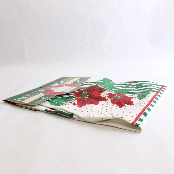 Holiday Butcher Apron 100% Cotton Duck Poinsettia Red/White/Green