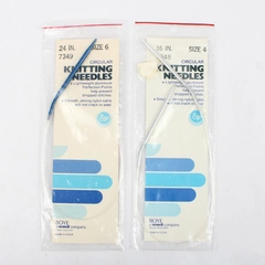 Lot of 2 Vintage Boye Circular Knitting Needles Size 4 (16") and Size 6 (24")
