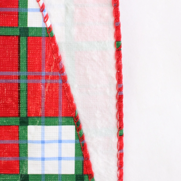 HomeTrends Snow Village Vinyl Tablecloth Round 60" Red/Green Plaid