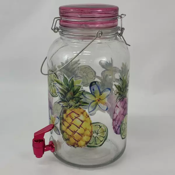 Mainstays 1 Gallon Sun Tea Cold Drink Dispenser Pineapple Pattern