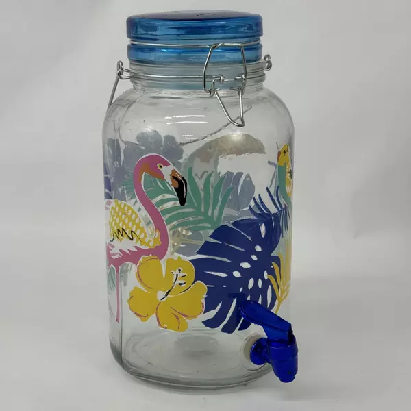 Mainstays 1 Gallon Sun Tea Cold Drink Dispenser Flamingo Pattern