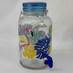 Mainstays 1 Gallon Sun Tea Cold Drink Dispenser Flamingo Pattern
