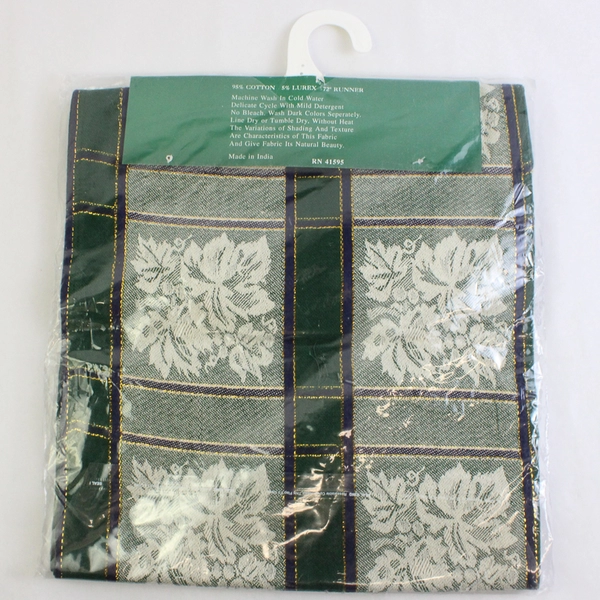 Cotton Park Cottage Green and Blue Christmas Table 72" Runner