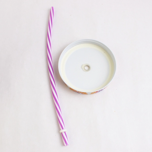 Pioneer Woman Homemade Goodness 32 oz Purple Glass Jar Mug With Lid Straw