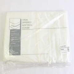 White Vinyl Zippered Mattress Cover Twin Bed Size (39" x 75" x 7") Unopened