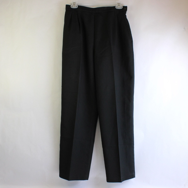 Vintage Separate Impressions Solid Black Pleated Tapered Pants Women's Size 12P