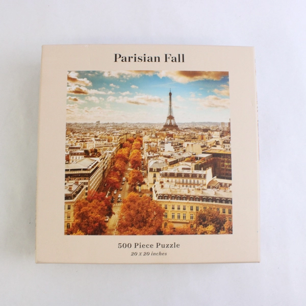 Galison "Parisian Fall" 500 Piece Jigsaw Puzzle 20" x 20" Paris Eifel Tower