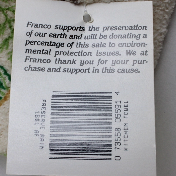 Cannon Friends Of Nature Dish Towel Dish Cloth Set Preserve The Rain Forest NWT