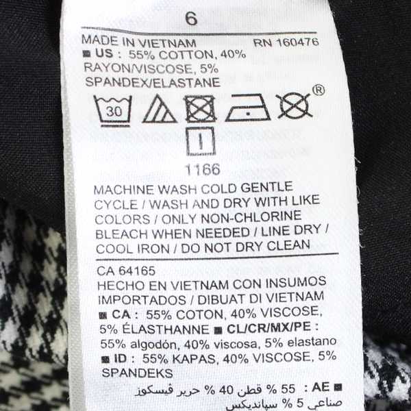 Old Navy Pixie Black & White Houndstooth High Rise Ankle Pants Women's Sz 8 Med