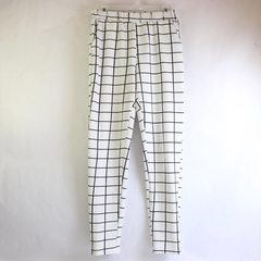 Shein Black and White Grid Pattern Pull-On Pants Women's Size Medium