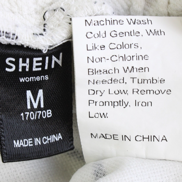 Shein Black and White Grid Pattern Pull-On Pants Women's Size Medium