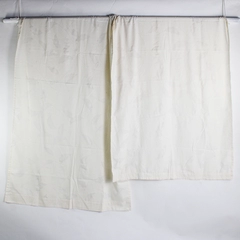 Lot Of 2 Unbranded Matching White Curtain Panels Subtle Leaf Pattern 44" x 71"
